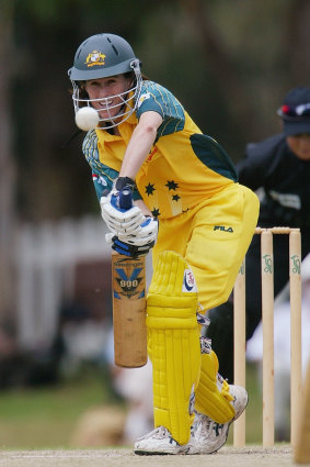 Clark bats in her final year in international cricket, against New Zealand in 2005. 