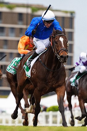 Kerrin McEvoy goes clear on Trekking in the Stradbroke Handicap.