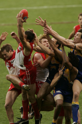 Leo Barry takes the match saving mark on the siren.