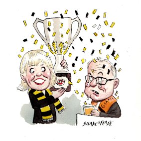 Richmond president Peggy O'Neal and Giants chairman Tony Shepherd