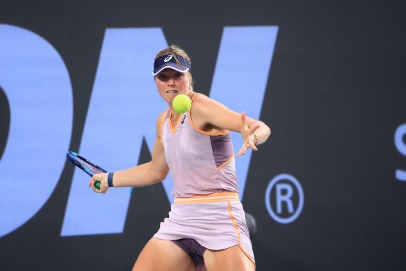 Olivia Gadecki in action in the final in Guadalajara.