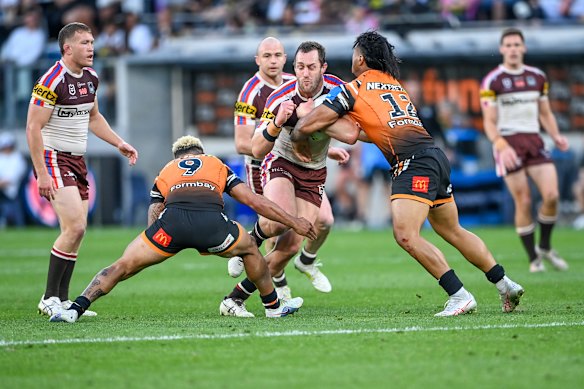 Isaah Yeo during his return from injury against Wests Tigers.