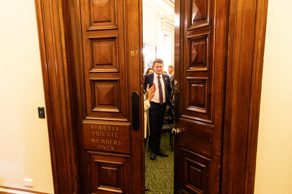 Carroll at Labor’s caucus meeting on Wednesday.