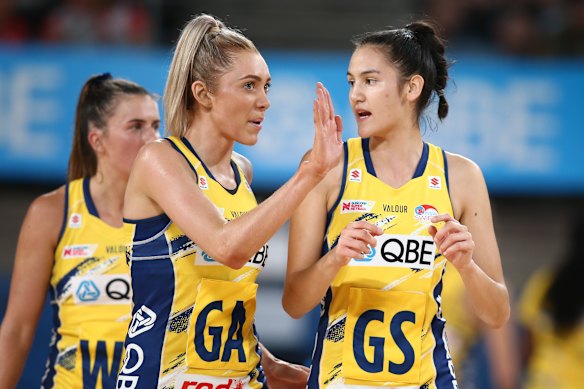 Sophie Fawns (right) has formed a formidable partnership with Swifts star Helen Housby since making her debut.