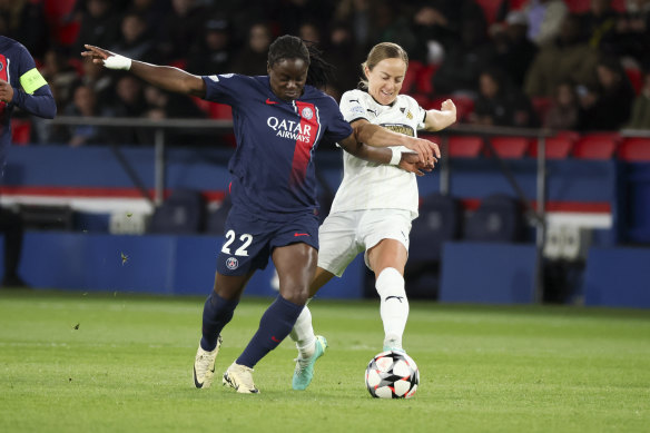 Aivi Luik in action for BK Hacken in the UEFA Champions League in March this year - just before she learned of her doping ban.