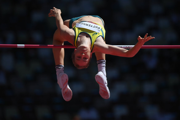 Eleanor Patterson in the women’s high jump qualifying round on Thursday. 