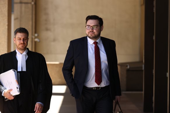 Bruce Lehrmann outside the Federal Court in Sydney on December 15.