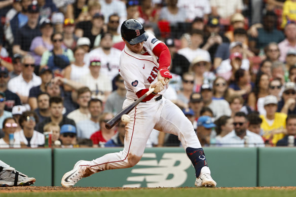 Danny Jansen batting for the Red Sox