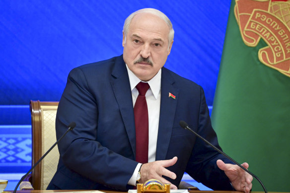 Belarusian President Alexander Lukashenko denied being a dictator during an hours-long press conference.