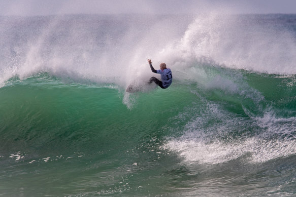 Kelly Slater in action at Bells Beach on Tuesday.