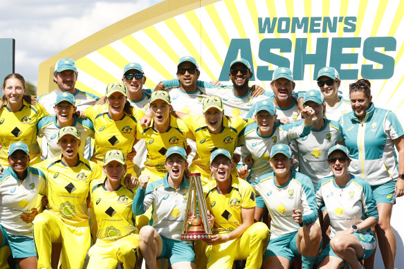 Australia celebrate their stunning Ashes domination.