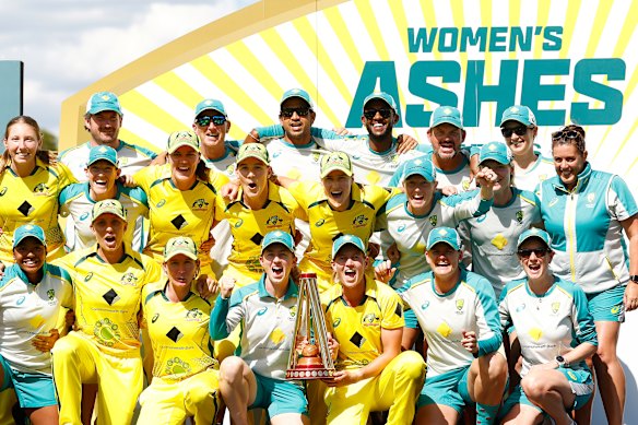 Australia celebrate their stunning Ashes domination.