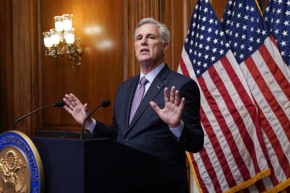 Former House speaker Kevin McCarthy, who was forced out by a gang of hardline rebels.