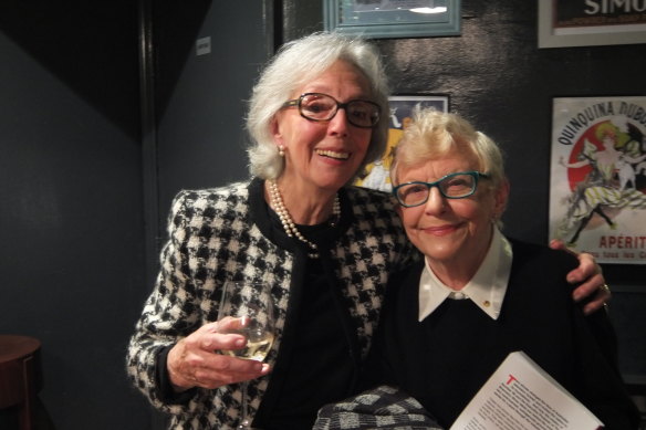 Carol Raye (left) and actor Wendy Blacklock at the launch of David Sale’s book Number 96, Mavis Bramston and Me, in 2013.