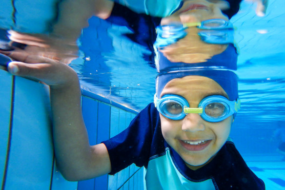 Ahaan Kumar, 5, has continued with swimming lessons, apart from a gap during lockdown. 