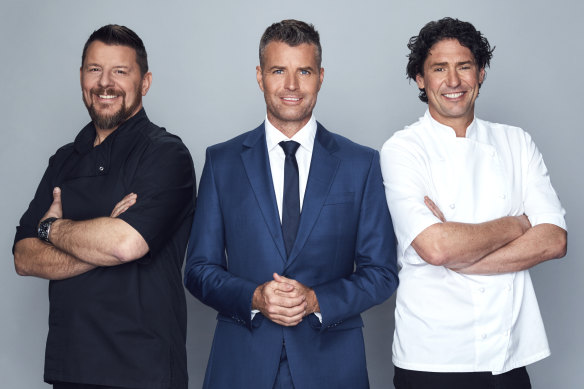 MKR: The Rivals - Manu Feildel, Pete Evans, Colin Fassnidge.