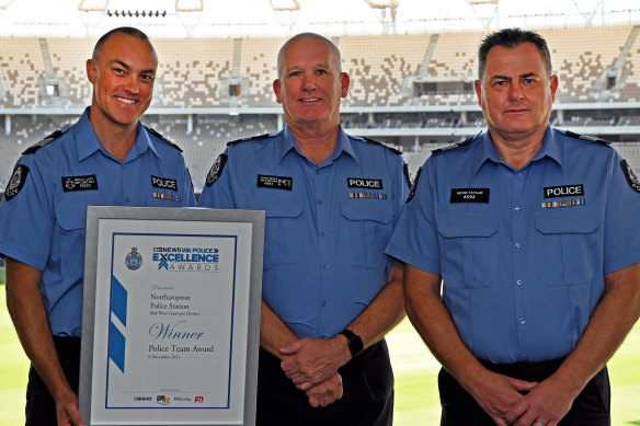 The winner of the team category was Northampton Police Station, at the Nine News WA Police Excellence Awards.