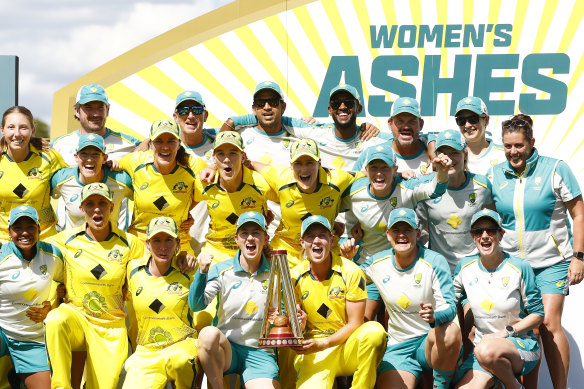 Australia celebrate their stunning Ashes domination.