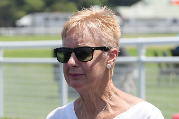 Long road: Gayna Williams in the mounting yard after I Am A Cool Kid's win.