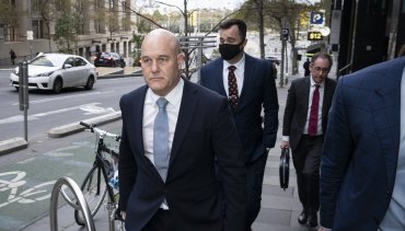 Xavier Walsh leaving a hearing of the Crown Royal Commission earlier this month.