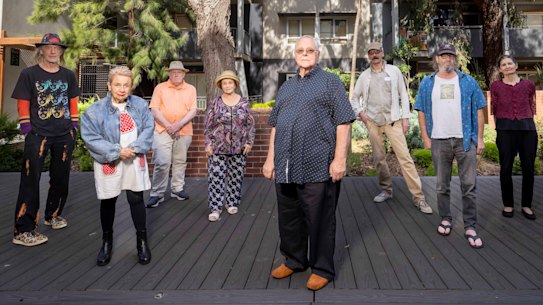 Some of the St Kilda residents facing relocation as HousingFirst plans to sell their homes to the private market.