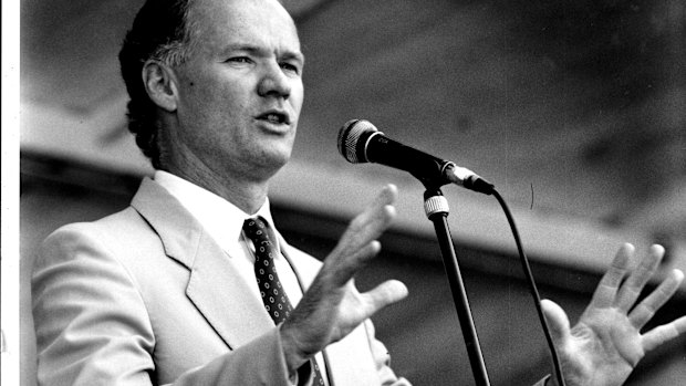 Then-Queensland premier Wayne Goss, pictured in 1990.