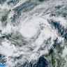 A satellite image shows Hurricane Etna in the Gulf of Mexico on Monday.