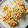 Crispy lasagne skewers meet cacio e pepe's cousin.