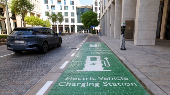 Electriv vehicle charging station.