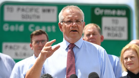 Prime Minister Scott Morrison campaigning in south-east Queensland in January 2019.