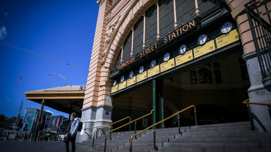 Melbourne CBD is pictured on Wednesday, deep in its sixth lockdown.