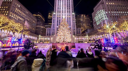 Parts of New York still feel eerie, but before Christmas the Rockefeller Center was bustling.