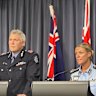 WA Police Commissioner Col Blanch and Australian Federal Police Commissioner Krissy Barrett confirming the Invasion Day rally incident had been declared an act of terror.
