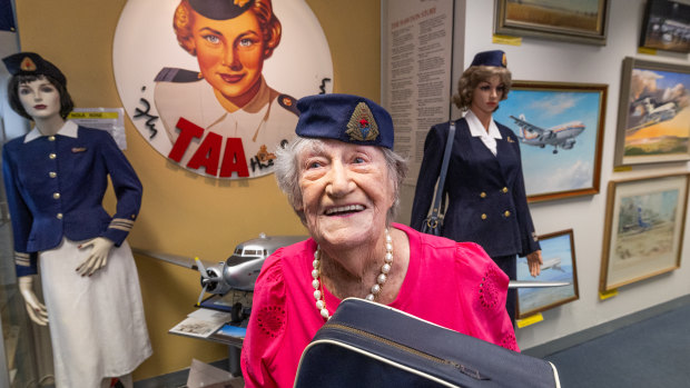 A centenarian ‘hostie’ takes a trip down memory runway