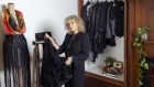 Stylist Simone Oro from Oro Fashion House with a collection of vintage pieces.
