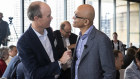 Magellan's Hamish Douglass with Microsoft chief executive Satya Nadella at Wednesday's Chanticleer lunch. 