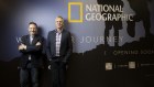 Richard Facioni (left) from ACTA Captial and The Walt Disney Co’s Tim Everett in front of a new store for the National Geographic brand in Melbourne.