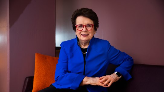 Billie Jean King in Melbourne on Friday.
