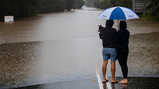 Windsor floods.  Locals said usually there is no water here, just a field. Pitt town road closed, no access. . 21st March 2021. Photo: Edwina Pickles / SMH