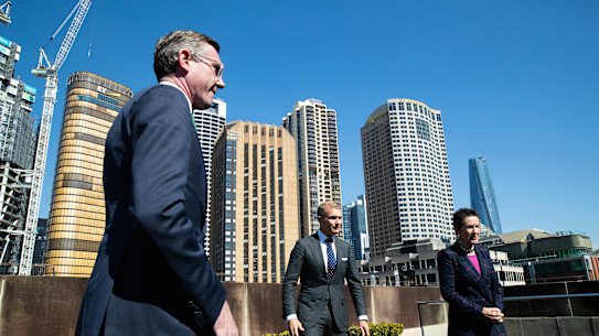 NSW Treasurer Dominic Perrottet says the state will impose a distance-based electric vehicle tax, but not before a more substantial take-up of the technology.