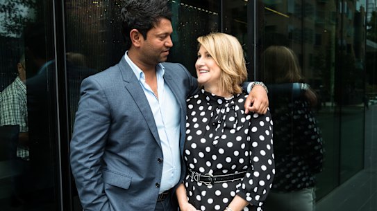 Saroo and Sue Brierley in 2017. 
