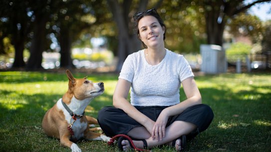 Sophie Kalagas and dog Woody.