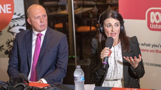Home Affairs Minister Peter Dutton and Labor candidate for Dickson Ali France at Club Pine Rivers in Bray Park.
