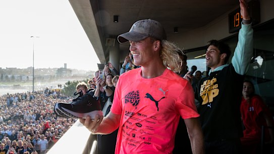 Ultramarathon runner Nedd Brockmann at Bondi Beach