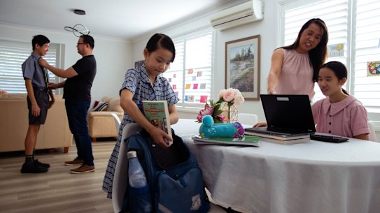 Lisa and Andrew Yen with their children Jayden, Mikayla and Jasinta in Beecroft.