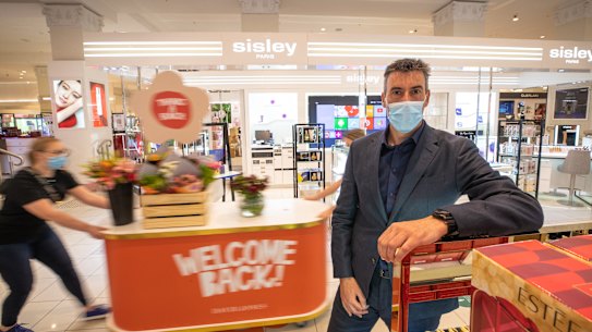 David Jones CEO Scott Fyfe in the Melbourne store on the eve of reopening.