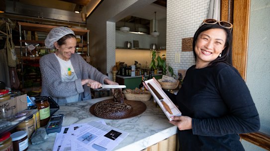 Yuko Nakao delivers traditional Japanese knives to Ludmilla Ivanovic from Iggy’s Bread, who have bought from her growing business.