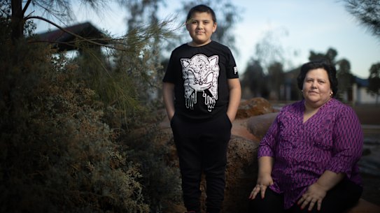 Marlyn Torres and son Ali, 9. Ali is a patient at the Children’s Cancer Centre at the RCH who uses Art and Music Therapy. 