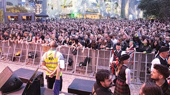 ed SQuare concert crowding leads to a cancelled concert by Amil and the Sniffers. Pic Simon Schluter 14 November 2025