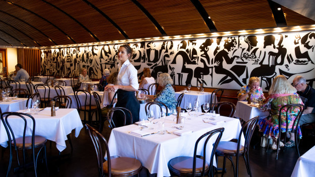 Sydney’s most famous restaurant mural at Bistro Moncur. 